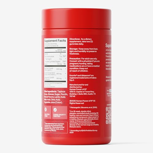 Humann SuperBeets 3-in-1 Heart Gummies - 3x Absorption CoQ10 - Plus Beetroot Extract & Grape Seed Extract for Advanced Heart Health, Cellular Energy & Circulation Support Humann buy supplements canada