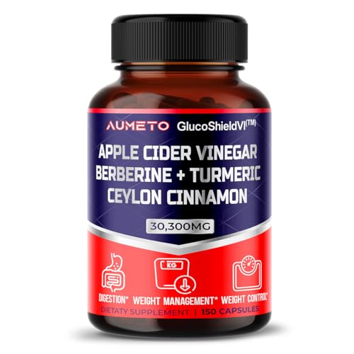 Apple Cider Vinegar 9000mg Berberin 6000mg Ceylon Cinnamon 9000mg Turmeric 6000mg AUMETO buy supplements canada