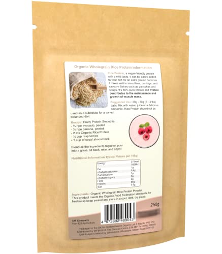 Golden Greens Organic Rice Protein Powder 250 g Golden Greens buy supplements canada