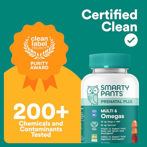 SmartyPants Prenatal Multivitamin Gummies with Omega 3 DHA/EPA, Methylfolate, Biotin, Vitamins D3, C, B12, B6, A, K, and Zinc, Gluten Free, Clean Label SmartyPants buy supplements canada