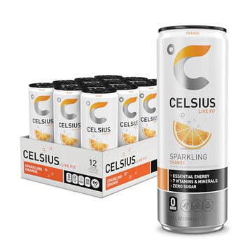 CELSIUS Sparkling Orange, Functional Essential Energy Drink 12 Fl Oz (Pack of 12) CELSIUS buy supplements canada