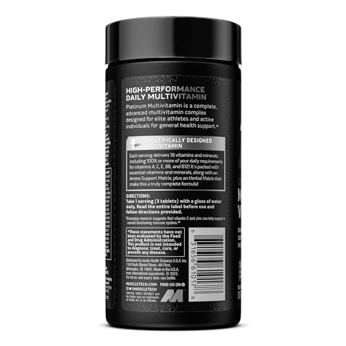 MuscleTech Platinum Multivitamin for Immune Support 18 Vitamins & Minerals Vitamins A MuscleTech buy supplements canada