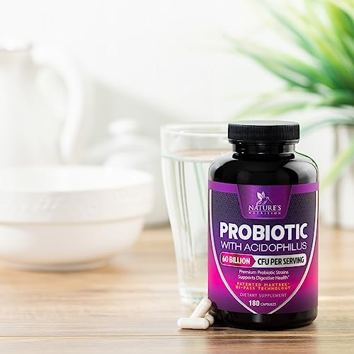 Probiotics, 60 Billion CFU per Serving, Probiotic with Prebiotics for Digestive & Immune Health Nature's Nutrition buy supplements canada