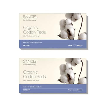 SANDIS Feminine Pad for Women - Large 48 Count 100% Organic Cotton Ultra Thin with Wings SANDIS buy supplements canada