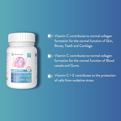 Collagen Complex | Collagen + Hyaluronic Acid + Vitamin C + Vitamin E | Tablets Healthmarque buy supplements canada
