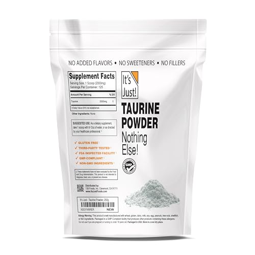 It's Just! - Taurine Powder, 250g Bulk, Pre-Workout Supplement, Unflavored (250g / 125 Servings) It's Just! buy supplements canada