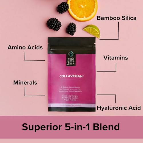 Unique Vegan Collagen Supplement with 18 Amino Acids, Hyaluronic Acid, Bamboo Silica, Biotin, Vitamins Positive Science People buy supplements canada