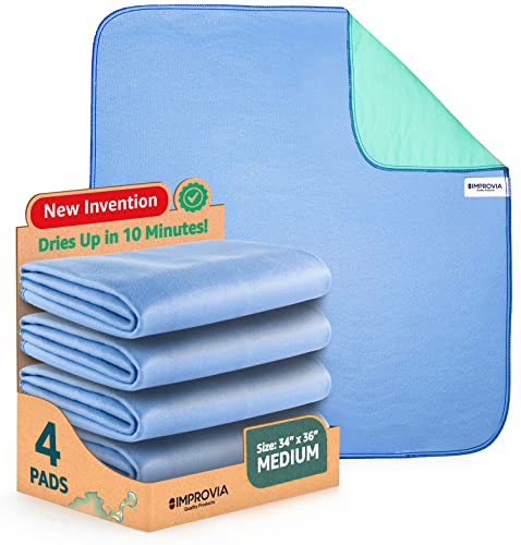 IMPROVIA® Washable Underpads, 34" x 36" (Pack of 4) - Heavy Absorben IMPROVIA buy supplements canada