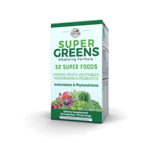 COUNTRY FARMS Super Greens Vegicaps, 32 Super Foods, Whole Food Supplement COUNTRY FARMS buy supplements canada