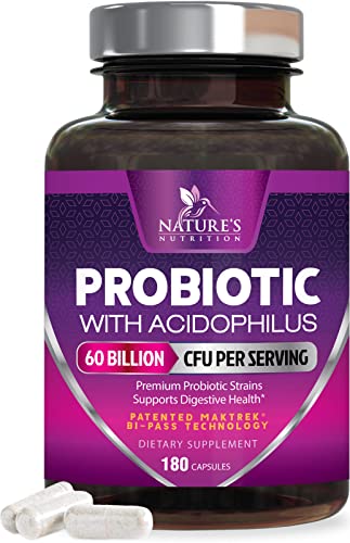 Probiotics, 60 Billion CFU per Serving, Probiotic with Prebiotics for Digestive & Immune Health Nature's Nutrition buy supplements canada