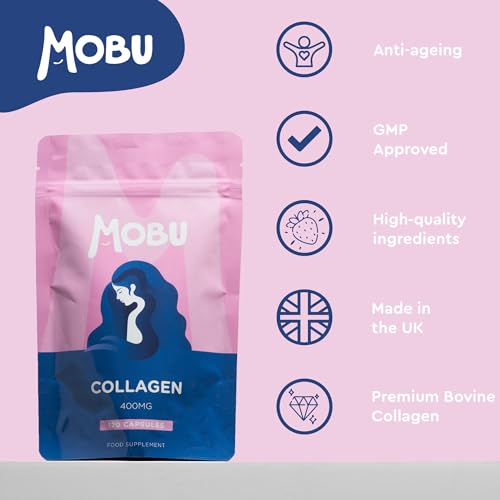 Hydrolysed Collagen 400mg 120 Capsules | Hair, Skin and Joint Health Supplement | Bovine Collagen for Women & Men MOBU buy supplements canada
