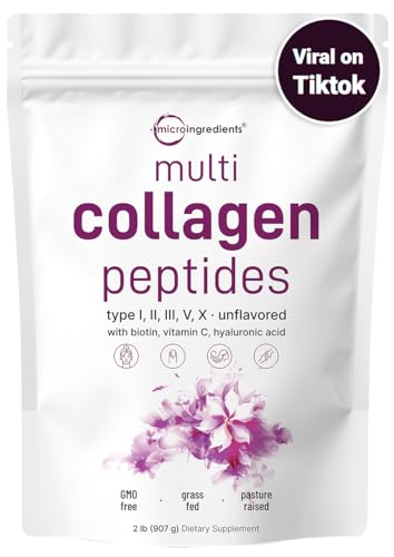 Multi Collagen Protein Powder, 2 Pounds – Type I,II,III,V,X with Biotin 10000mcg Micro Ingredients buy supplements canada