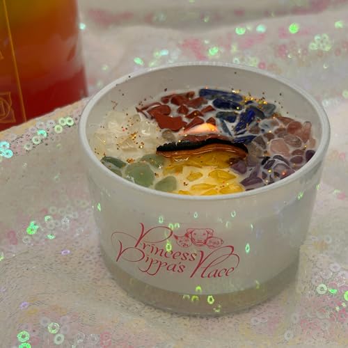 Princess Pippa's Place Healing Candles with Crystals Inside- Natural Soy Wax 7 Stones Crystal Candle Jar Msupps.com buy supplements canada