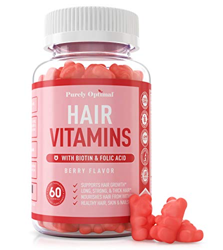 Premium Hair Vitamins Supplement-Gummy Vitamins w/Biotin, Folic Acid, Vitamins A&D Purely Optimal buy supplements canada