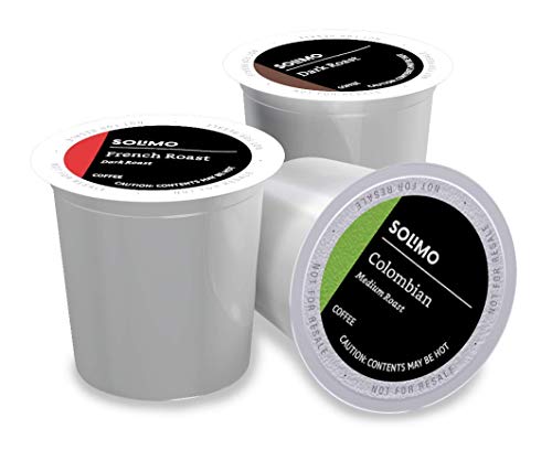 Amazon Brand - Solimo Coffee Pods, Assorted pack (French, Dark, Colombian) Solimo buy supplements canada