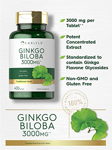 Carlyle Ginkgo Biloba 3000mg | 400 Tablets | Non-GMO, Gluten Free Carlyle buy supplements canada