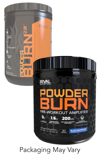 Rivalus Powder Burn 2.0 Pre Workout Supplement, Blue Raspberry, 0.89 Pounds Rivalus buy supplements canada
