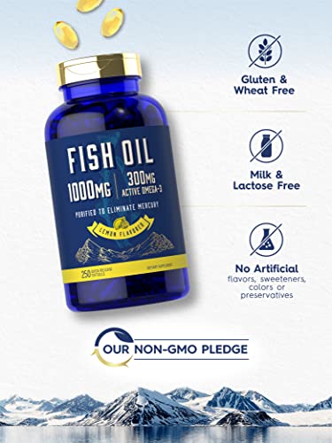 Fish Oil 1000mg | 300mg Omega 3 | 250 Count | Non-GMO and Gluten Free Supplement Carlyle buy supplements canada