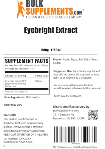 BULKSUPPLEMENTS.COM Eyebright Extract Powder - Eye Bright Extract - Eye Supplement BULKSUPPLEMENTS.COM buy supplements canada