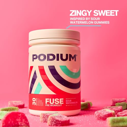 Podium Nutrition, Fuse Pre Workout Powder, Sour Watermelon, 30 Servings, Beta Alanine Podium Nutrition buy supplements canada