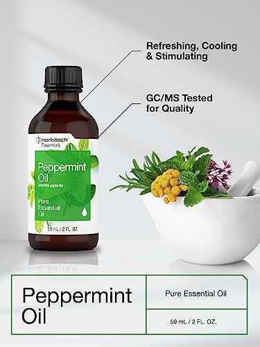Horbaach Peppermint Oil | 2 fl oz | Pure Essential Spray | for Massage, Bath & Diffusers | Non-GMO Horbäach buy supplements canada
