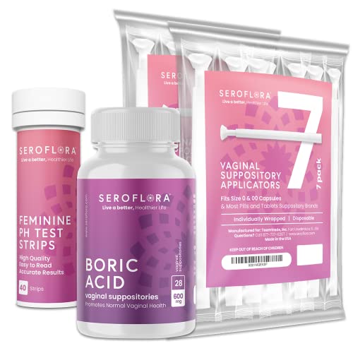 Boric Acid Vaginal Suppositories (28ct) with Disposable Vaginal Suppository Applicators (14ct) Seroflora buy supplements canada