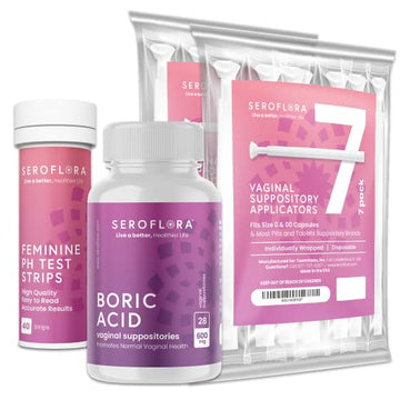 Boric Acid Vaginal Suppositories (28ct) with Disposable Vaginal Suppository Applicators (14ct) Seroflora buy supplements canada