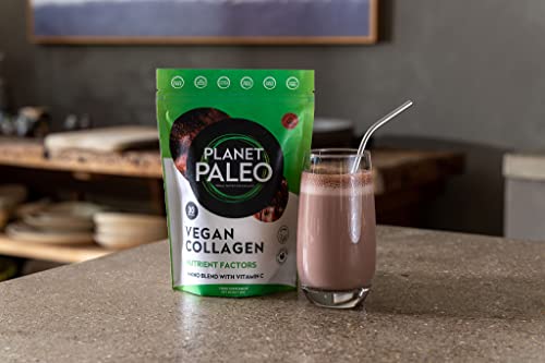 Planet Paleo Vegan Collagen (Chocolate, 255g) - Vegan Collagen Powder - High Protein Planet Paleo buy supplements canada