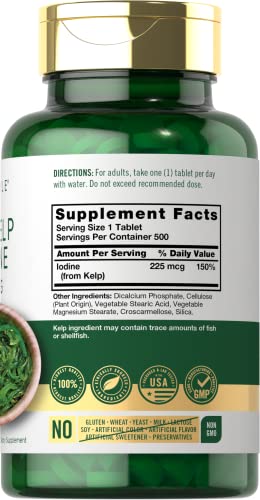 Sea Kelp Iodine Supplement | 225mcg | 300 Tablets | Non-GMO, Gluten Free | Traditional Carlyle buy supplements canada