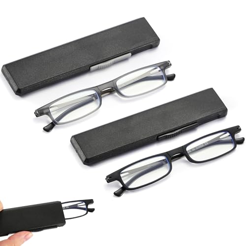 TOVEEN 2 Pack Compact Reading Glasses Anti Blue Light UV, Ultra-thin Slim TR90 Readers TOVEEN buy supplements canada