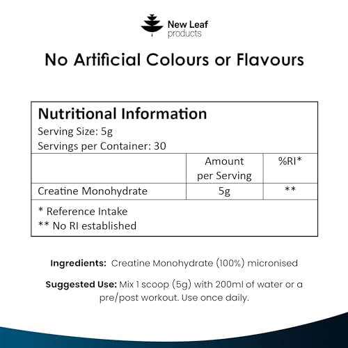 Creatine Monohydrate Powder 100% Pure Micronized Creatine - 150g Increased Absorption NEW LEAF PRODUCTS buy supplements canada