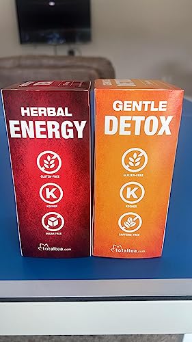 Total Tea Detox Tea & Energy Tea Set - 25 Day Detox Tea - Herbal SIim Tea Total Tea buy supplements canada
