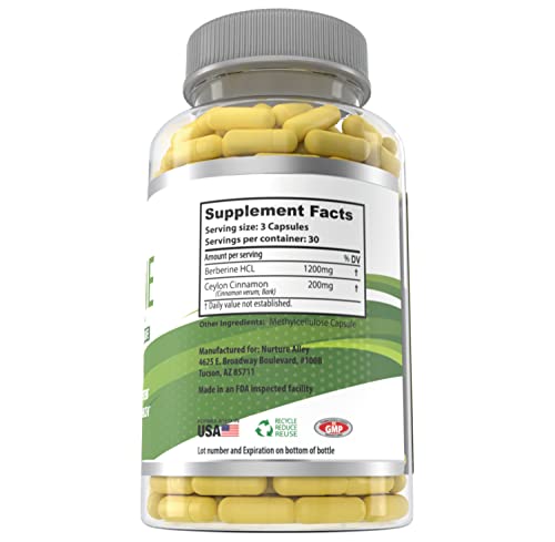 Nurture Alley Berberine Complex - Berberine HCL 1200mg Plus Organic Ceylon Cinnamon NURTURE ALLEY buy supplements canada