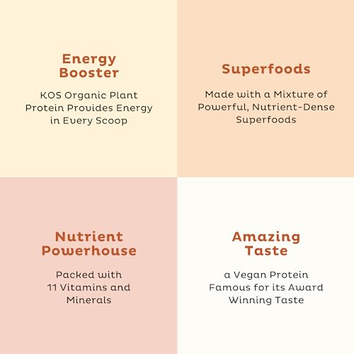 KOS Organic Vegan Protein Powder with 50mg Caffeine, Salted Caramel Coffee KOS buy supplements canada