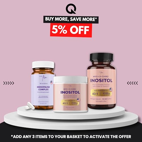 Inositol FEM Menositol 19-in-1 60Caps, Perimenopause & Menopause Supplements for Women Weight Loss with Myo-Inositol, D-chiro and Isoflavones, Control Metabolic Health, 100% Natural, Hormone, SoyFree QSTA buy supplements canada