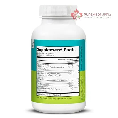 LIVELY VITAMIN CO. Perfect Ten - Anti-Aging & Antioxidant Supplement - Biotin & Lipoic Acid - Healthy Hair, Skin, Nails - Energy Boost - Sharper Brain Function - Stronger Immunity - 60 Capsules LIVELY VITAMIN CO buy supplements canada