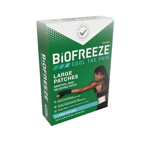 Biofreeze Menthol Pain Relieving Patches (5 Patches Per Box) Up To 8 Hours Of Pain Relief From Sore Muscles, Arthritis, Backaches, Spains, Bruises, Strains And Joint Pain (Package May Vary) Biofreeze buy supplements canada