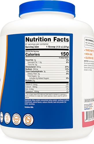 Nutricost Whey Protein Concentrate (Strawberry Milkshake) 5LBS - Gluten Free Nutricost buy supplements canada