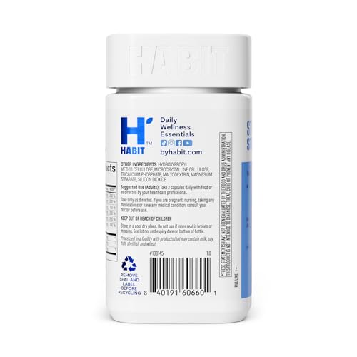 Habit Stress Relief Supplement (60 Capsules) - New Look, Supports Relaxation & Mood Balance, Vitamin B, Adaptogens, Lemon Balm, Calming, Vegan, Non-GMO (1 Pack) H' Habit buy supplements canada