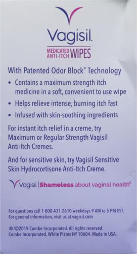 Vagisil Anti-Itch Medicated Feminine Intimate Wipes for Women, Maximum Strength, Gynecologist Tested Vagisil buy supplements canada
