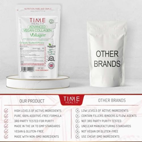 Vollagen® Advanced Vegan Collagen - 18 Amino Acid Complex in Ratio of Collagen Time Health buy supplements canada