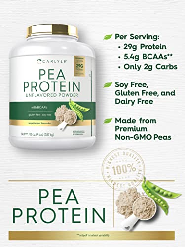 Carlyle Pea Protein Powder with BCAA'S 7lb | Unflavored | 29G Protein | Non-GMO, Gluten Carlyle buy supplements canada
