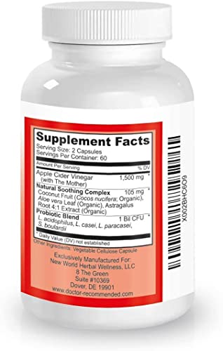 Apple Cider Vinegar Capsules - 100% Organic Apple Cider Vinegar Pills 1500 mg DOCTOR RECOMMENDED SUPPLEMENTS buy supplements canada