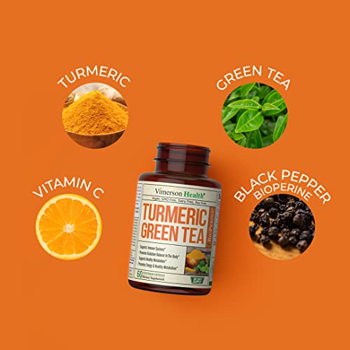 Green Tea Extract Capsules - Green Tea Supplement with Organic Turmeric Curcumin Vimerson Health buy supplements canada