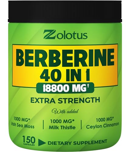 Zolotus 18800mg Berberine Supplement 40 in 1, with Sea Moss, Cinnamon, Milk Thistle Zolotus buy supplements canada