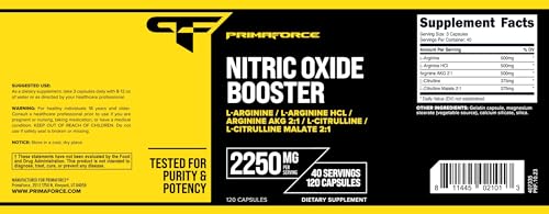Primaforce Nitric Oxide Booster (2,250mg, 120 Capsules) - 40 Servings of Our High Potency Primaforce buy supplements canada