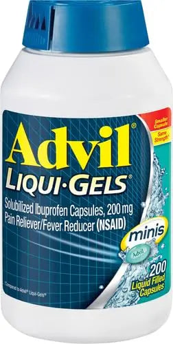 Advil Liqui-Gels minis Pain Reliever and Fever Reducer, Pain Medicine for Adults with Ibuprofen 200mg for Pain Relief - 200 Liquid Filled Capsules Advil buy supplements canada