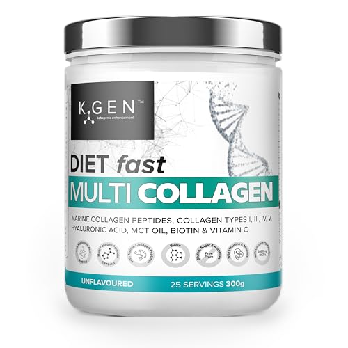 K-GEN Multi Collagen Peptides Powder Hydrolyzed Grass Fed Bovine, Wild Caught Marine | Advanced Diet Collagen Types I, III, IV & V Hyaluronic K GEN ketogenic enhancement buy supplements canada
