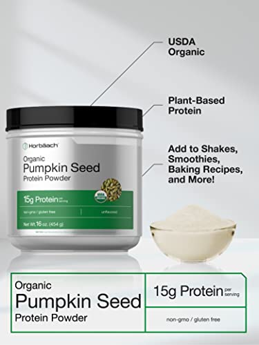 Pumpkin Seed Protein Powder Organic | 16 oz | Vegetarian, Gluten Free, and Non-GMO Horbäach buy supplements canada