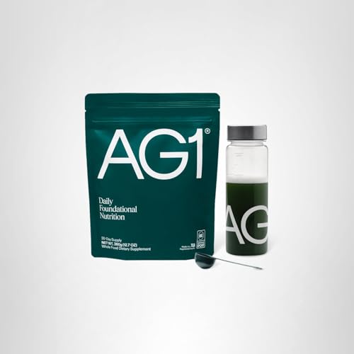 AG1 Greens Powder Supplement | Improve Gut Health | Multivitamin, Probiotic, Gluten Free, Vegan and Keto Friendly | Shaker & Scoop Included | 75 Vitamins (Athletic Greens), Classic Formula AG1 buy supplements canada